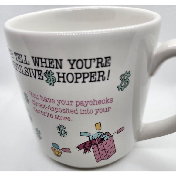 MUG/CUP-CARLTON CARDS-NACY SUSAN FORMAN-"Compulsive Shopper"-Novelty - Picture 6 of 10